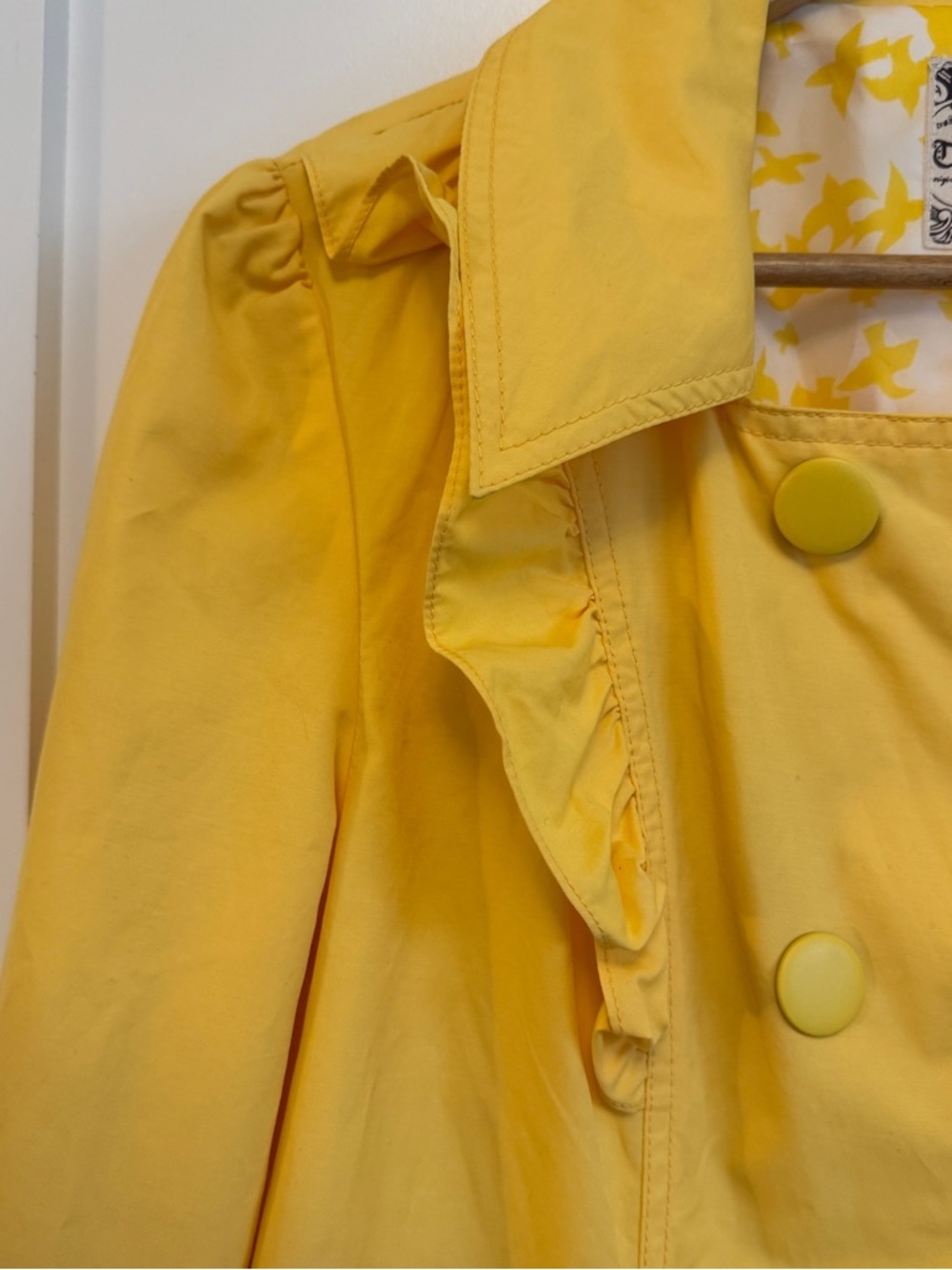Tulle Butterfield Ruffle Yellow Double-brested Jacket Anthropologie XL - Picture 4 of 7